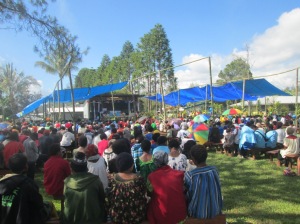 An outdoor mass at the Fr. Peter Grandstand; we sat on a blanket at the back